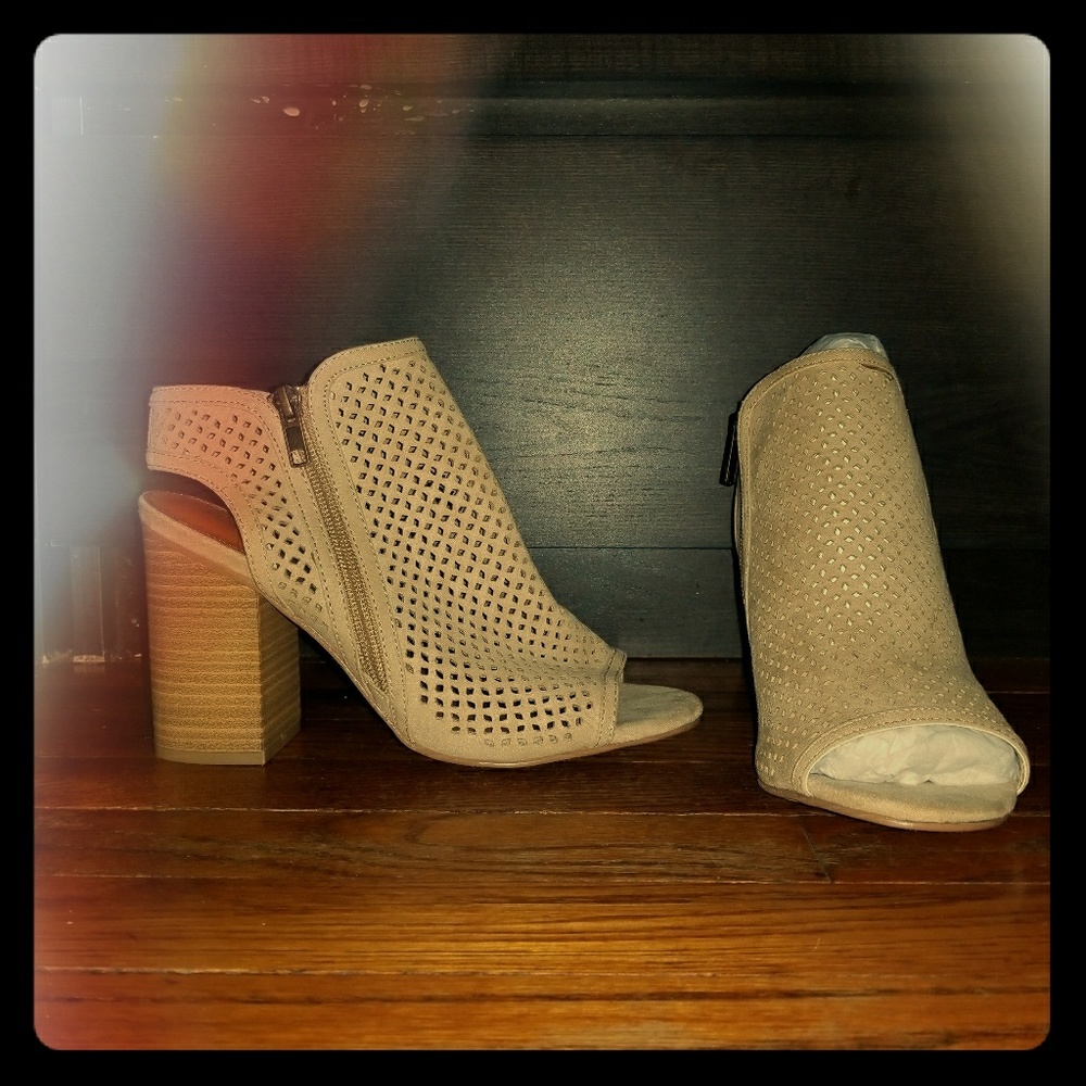 Peep toe booties